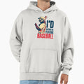 Id Rather Be Playing Baseball Sloth Hoodie - Novelty Apparel Unisex - T-Shirt, Sweatshirt, Hoodie