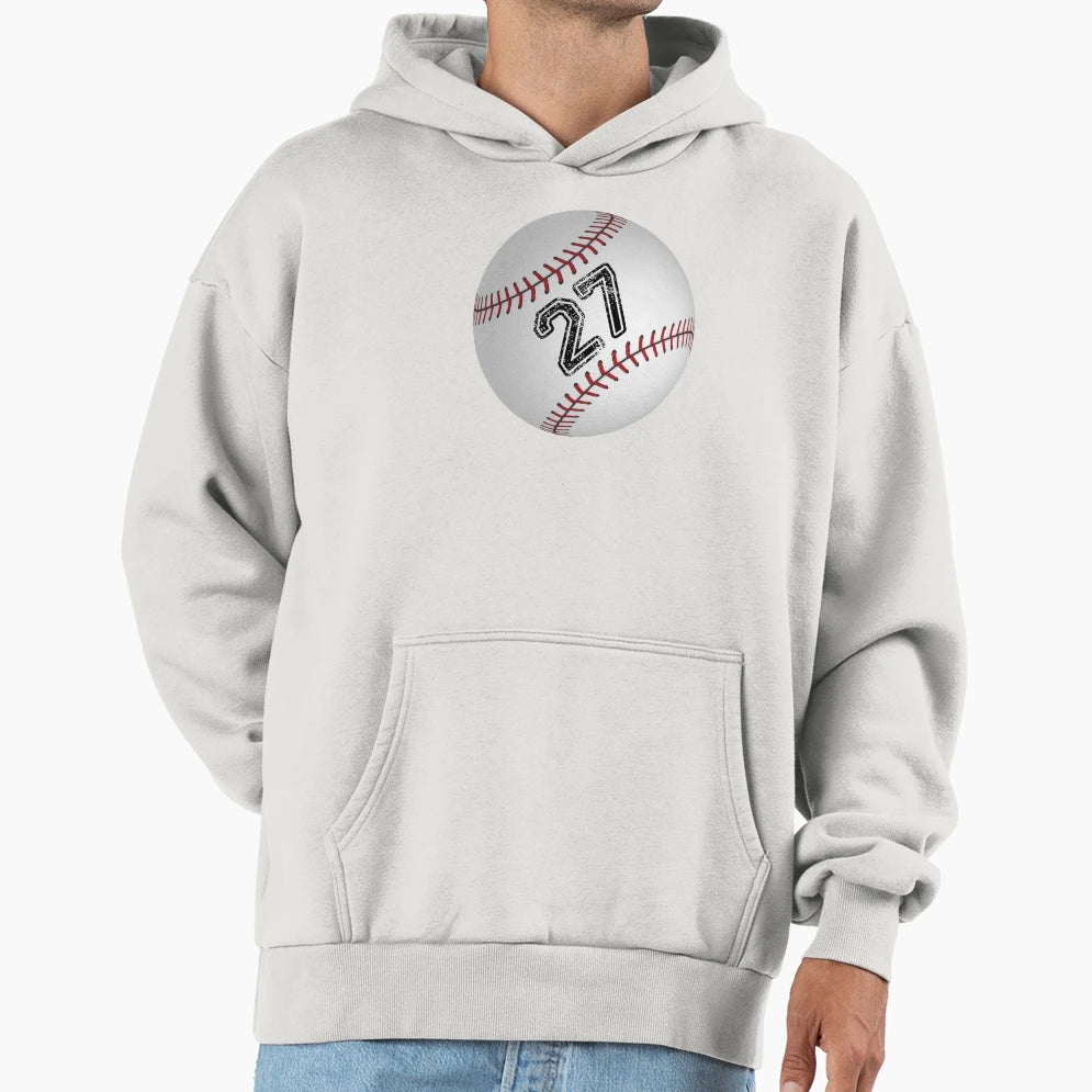 Baseball Ball Number 27 Twenty Seven Hoodie - Streetwear Style Unisex - T-Shirt, Sweatshirt, Hoodie