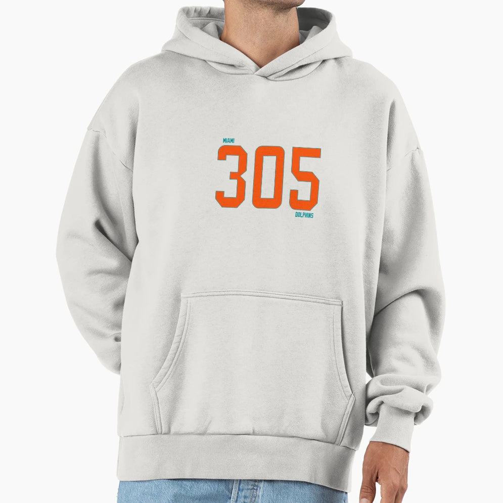 305 Miami Dolphins Hoodie - Streetwear Style for Adults - T-Shirt, Sweatshirt, Hoodie
