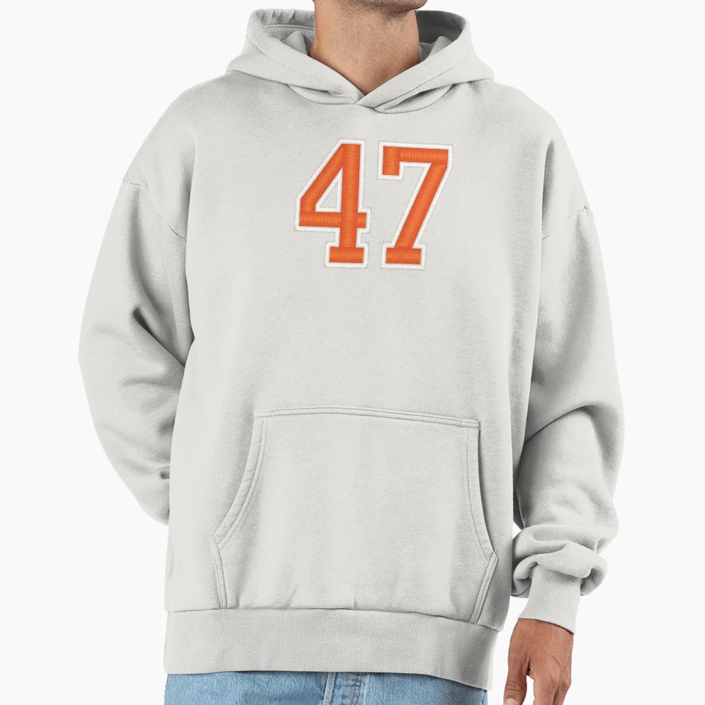 Sports Number 47 Jersey Forty Seven Hoodie - Minimalist Print for Adults - T-Shirt, Sweatshirt, Hoodie