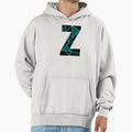 Monogram Z Neon Blue Abstract Lines Hoodie - Aesthetic Graphic Unisex - T-Shirt, Sweatshirt, Hoodie