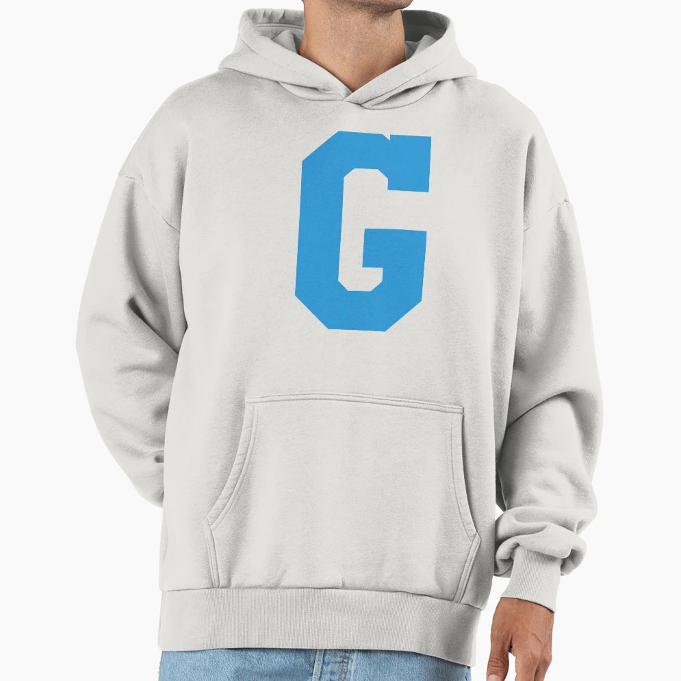 Alphabet Blue G Sports Letter G Hoodie - Minimalist Print for Adults - T-Shirt, Sweatshirt, Hoodie