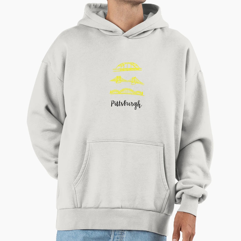 Pittsburgh Bridges Hoodie - Fun Novelty Design for Adults - T-Shirt, Sweatshirt, Hoodie