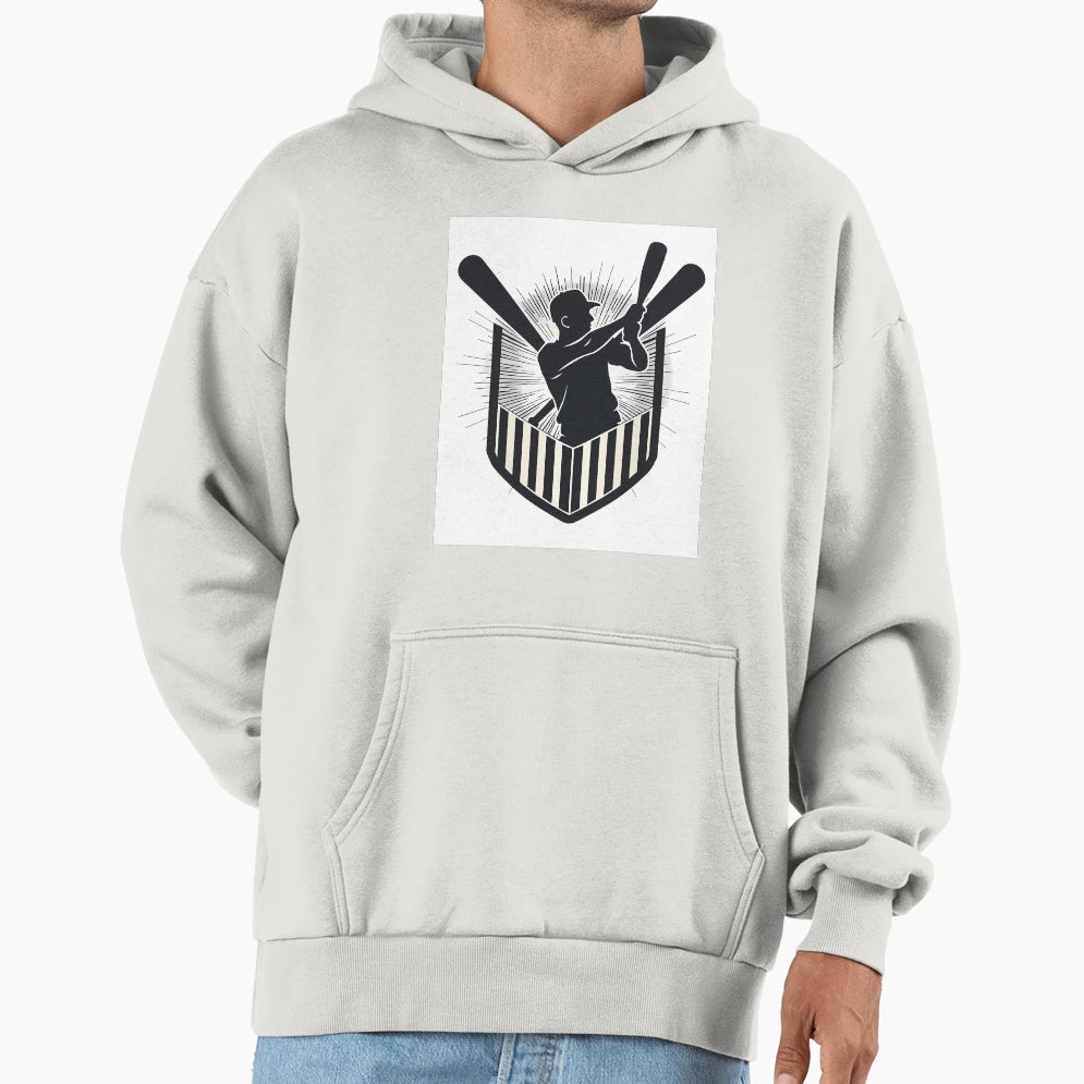 Baseball Logo Dynamic Illustrations Hoodie - Novelty Apparel for Adults - T-Shirt, Sweatshirt, Hoodie