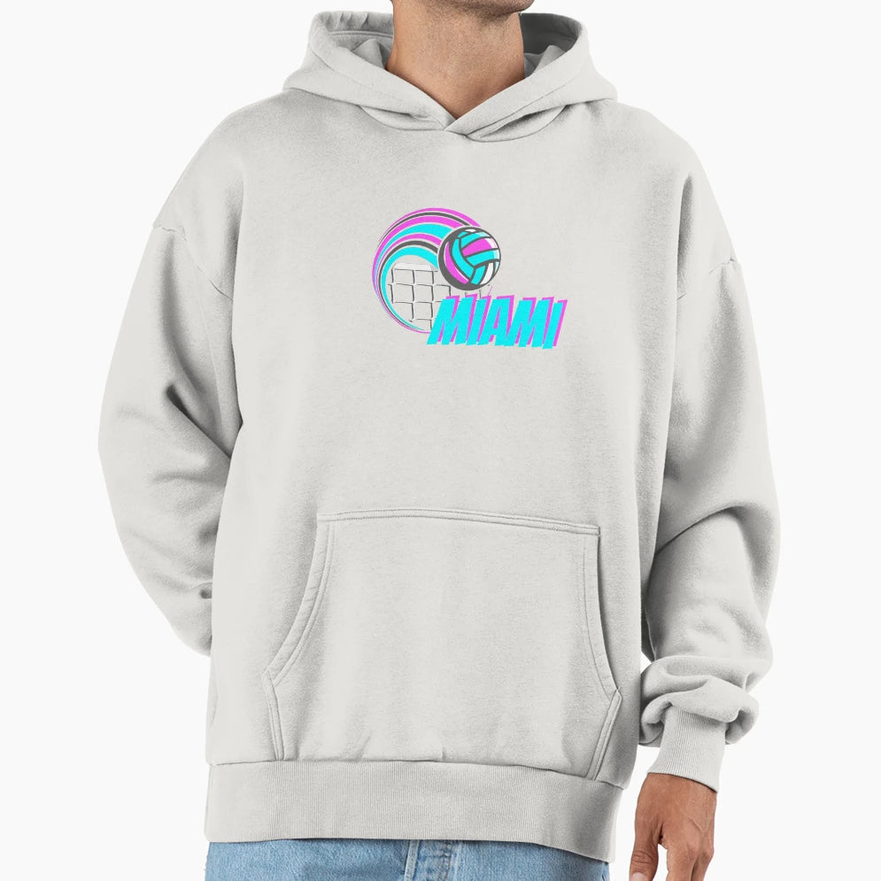 Florida Miami Volleyball Game Hoodie - Fun Novelty Design Men Women - T-Shirt, Sweatshirt, Hoodie