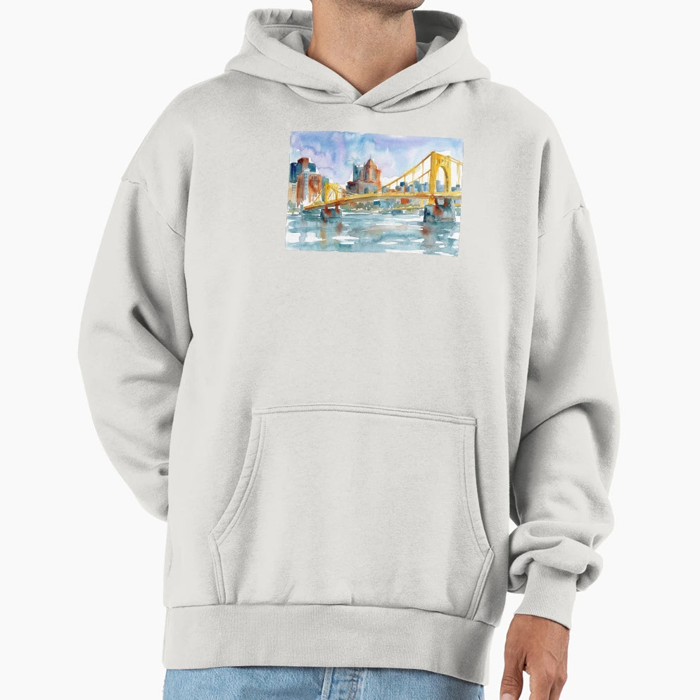 Pittsburgh Clemente Bridge Hoodie - Fun Novelty Design Men Women - T-Shirt, Sweatshirt, Hoodie