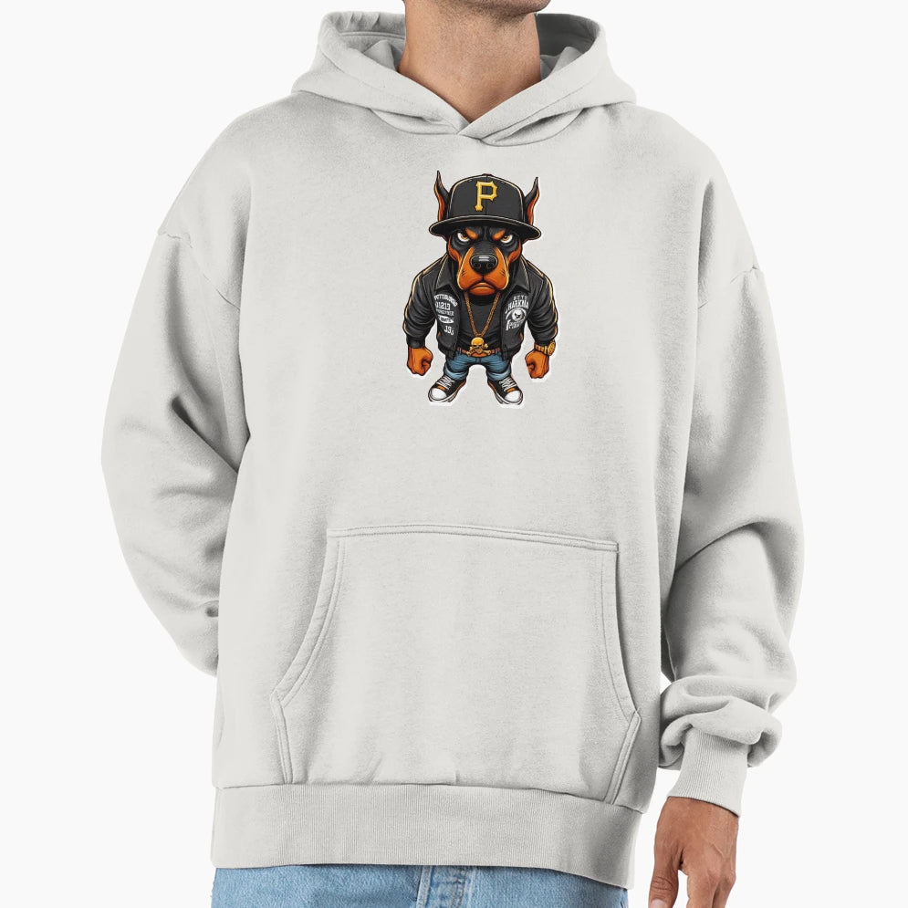 Gangster Doberman Hoodie - Custom Art Print for Adults - T-Shirt, Sweatshirt, Hoodie
