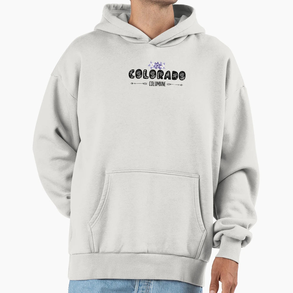 Colorado Columbine Flowers Hoodie - Fun Novelty Design for Adults - T-Shirt, Sweatshirt, Hoodie