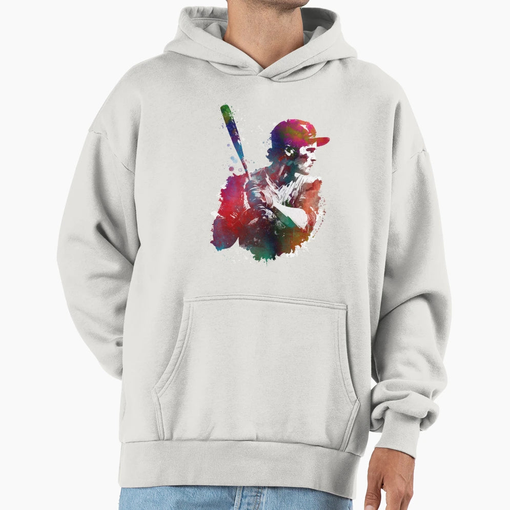 Baseball Player Art Baseball Sport Hoodie - Minimalist Print for Adults - T-Shirt, Sweatshirt, Hoodie