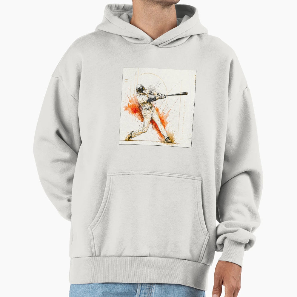 Home Run Baseball Art Collection Hoodie - Casual Everyday Wear Men Women - T-Shirt, Sweatshirt, Hoodie