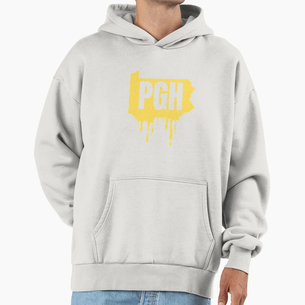 Black And Gold Pgh Hoodie - Minimalist Print for Adults - T-Shirt, Sweatshirt, Hoodie