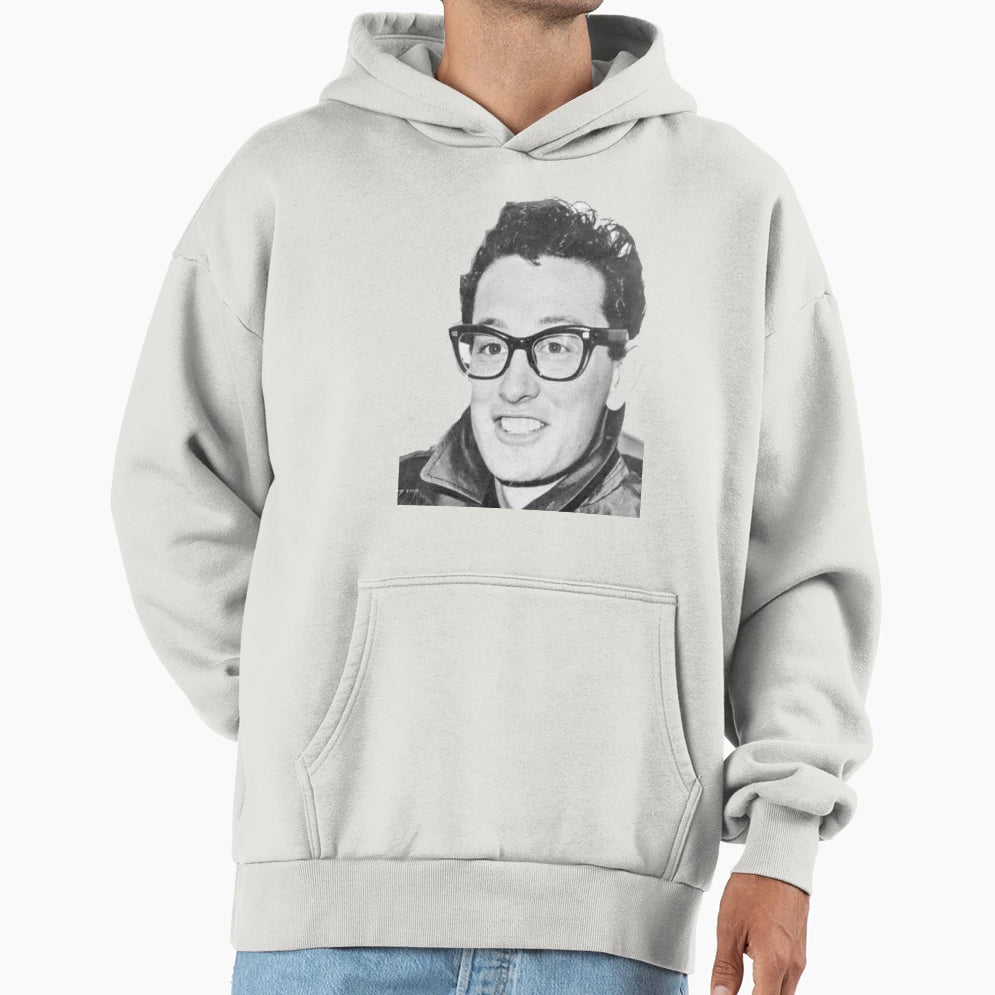 Buddy Holly Hoodie - Trendy Graphic Men Women - T-Shirt, Sweatshirt, Hoodie