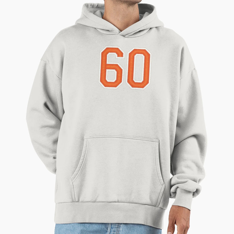 Sports Number 60 Jersey Sixty Hoodie - Casual Everyday Wear Men Women - T-Shirt, Sweatshirt, Hoodie