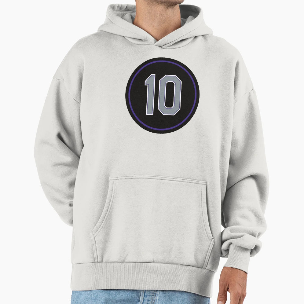 Dante Bichette 10 Jersey Number Hoodie - Graphic Print for Adults - T-Shirt, Sweatshirt, Hoodie