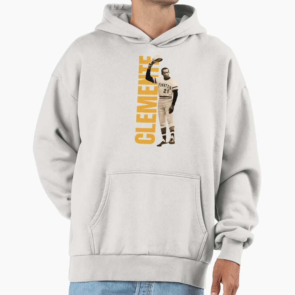 Roberto Clemente Hoodie - Fun Novelty Design for Adults - T-Shirt, Sweatshirt, Hoodie