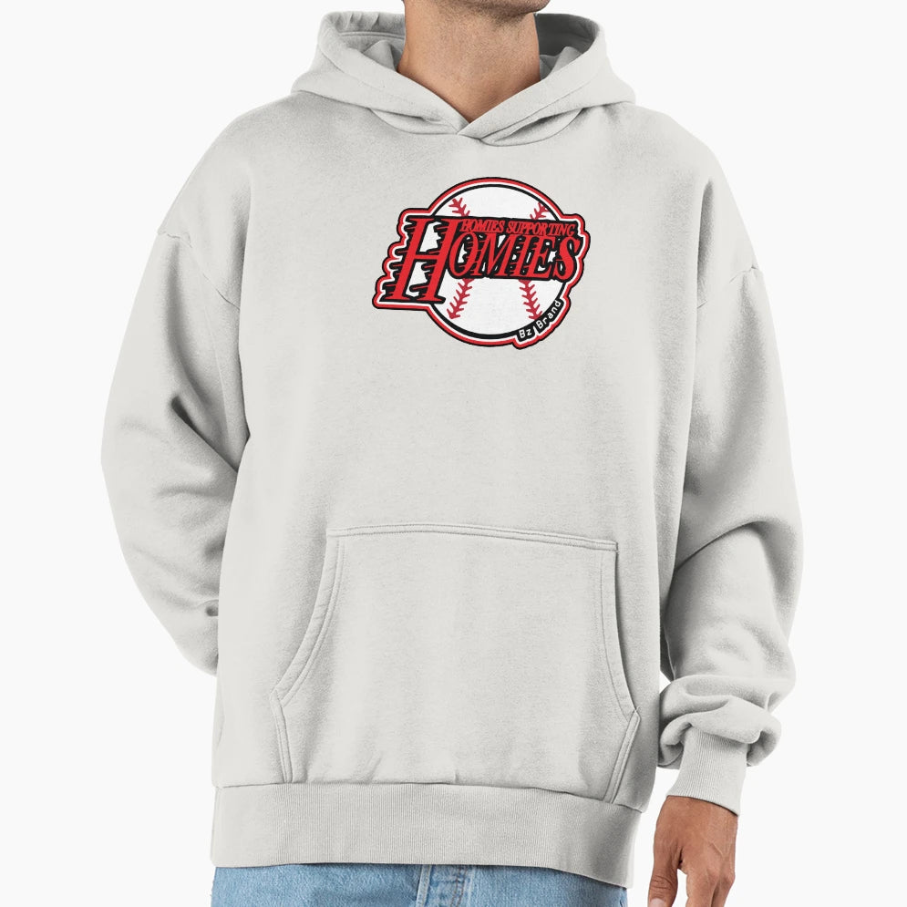 Red Baseball Homie Hoodie - Casual Everyday Wear Unisex - T-Shirt, Sweatshirt, Hoodie