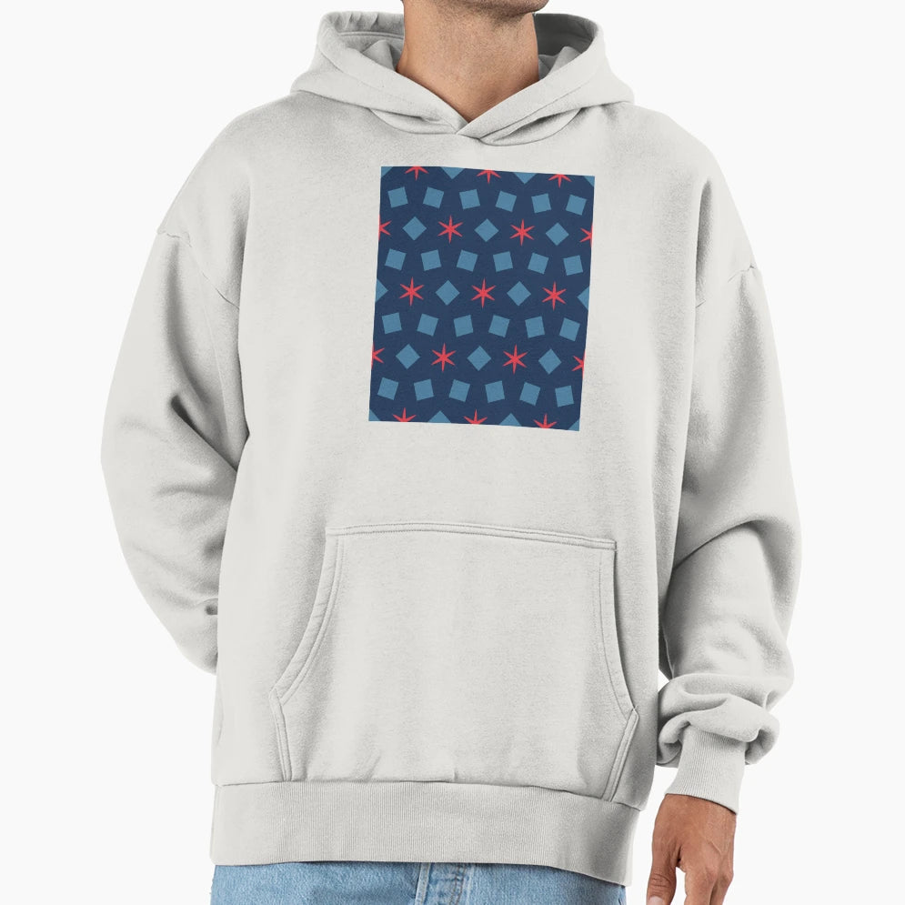 Americana Usa Geometric Series Red White Hoodie - Trendy Graphic Men Women - T-Shirt, Sweatshirt, Hoodie