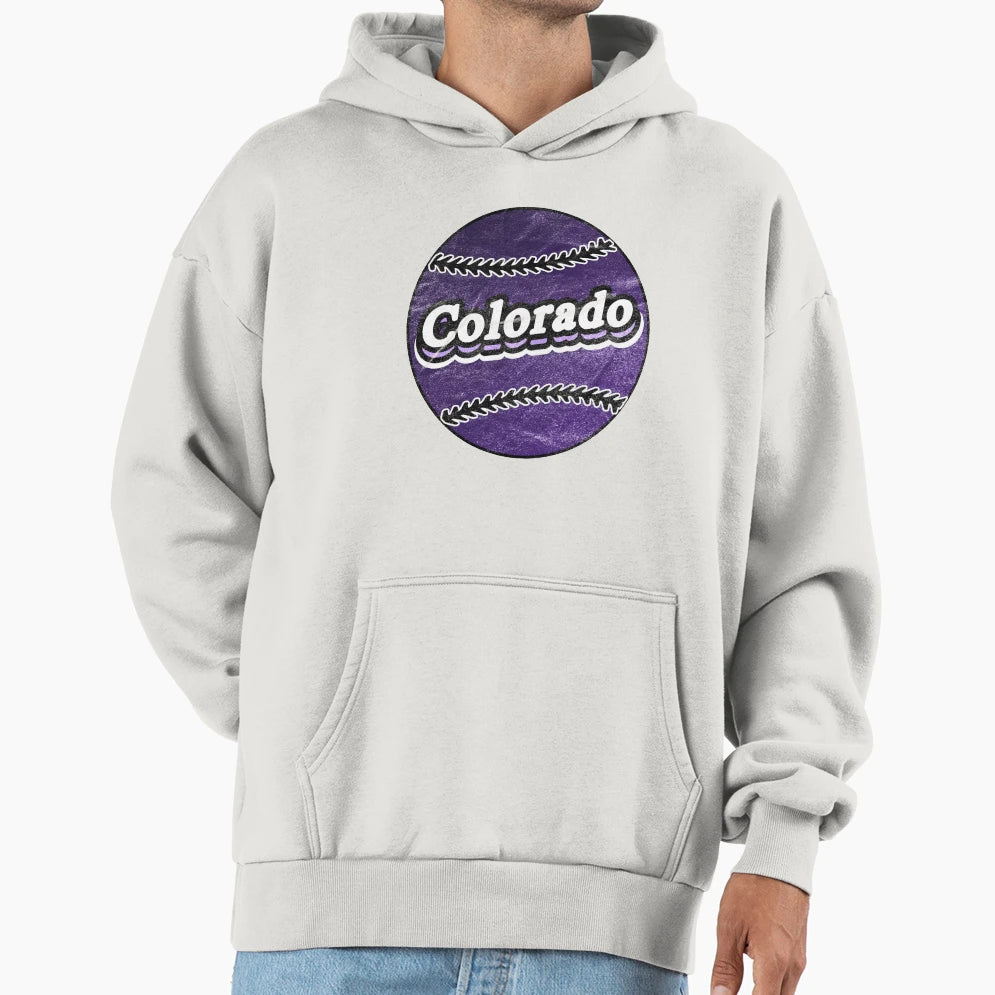 Colorado Baseball Hoodie - Casual Everyday Wear Men Women - T-Shirt, Sweatshirt, Hoodie