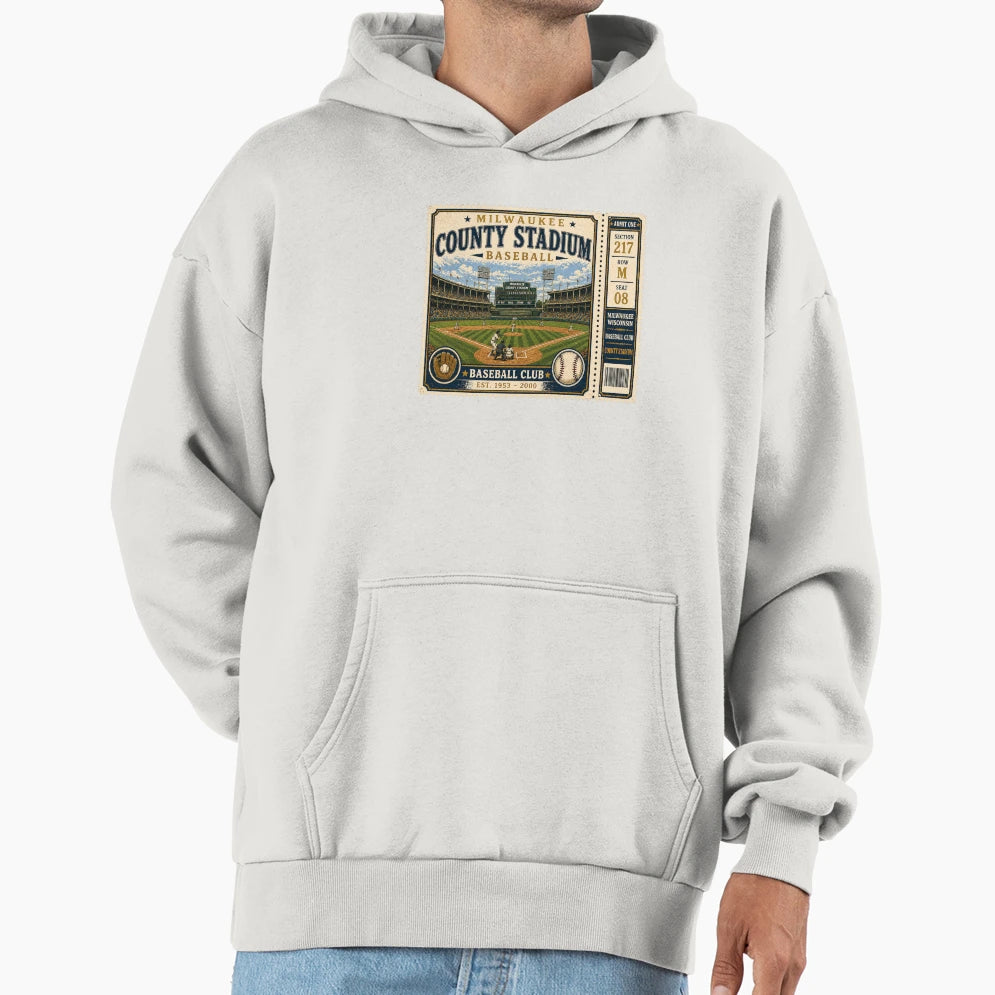 Milwaukee Baseball Ticket Stub County Hoodie - Minimalist Print Unisex - T-Shirt, Sweatshirt, Hoodie