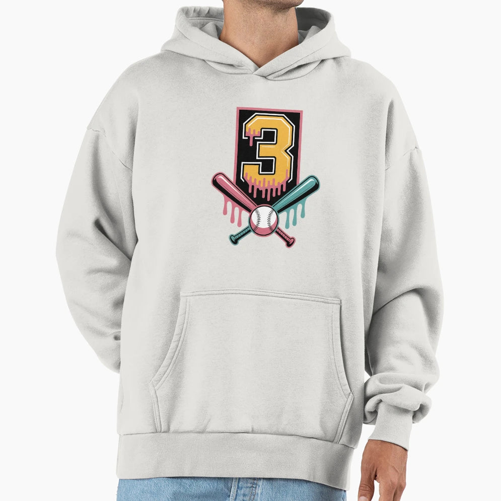 Baseball Drip Number 3 Player Or 3Rd Hoodie - Custom Art Print Men Women - T-Shirt, Sweatshirt, Hoodie