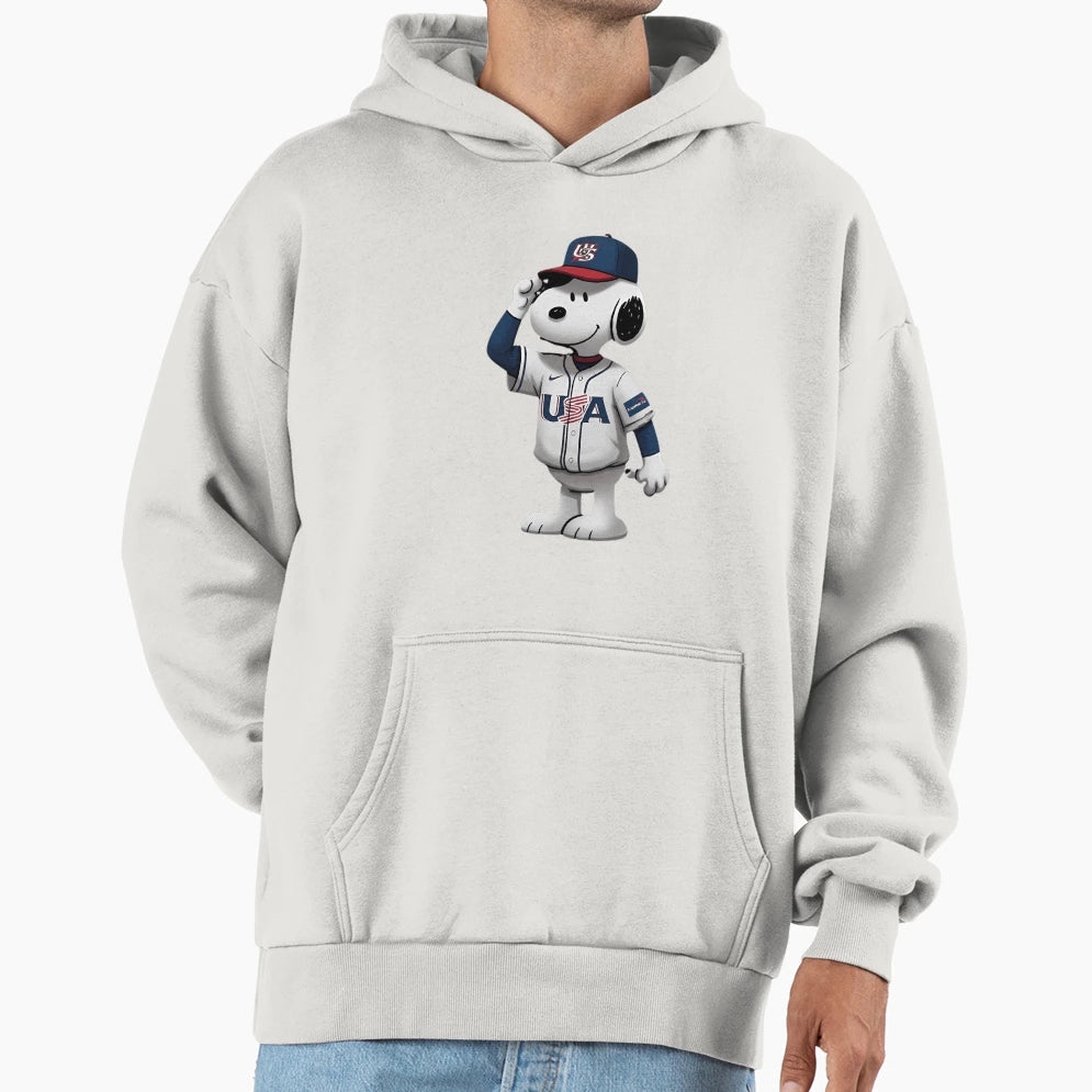 Snoopy Usa Baseball Hero Hoodie - Fun Novelty Design Unisex - T-Shirt, Sweatshirt, Hoodie