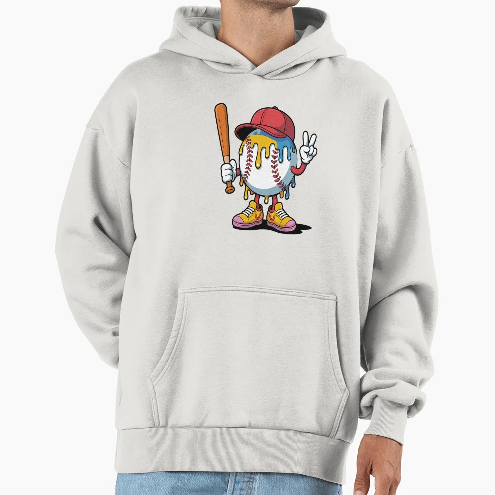 Baseball Ice Cream Drip Back To School Hoodie - Novelty Apparel Unisex - T-Shirt, Sweatshirt, Hoodie