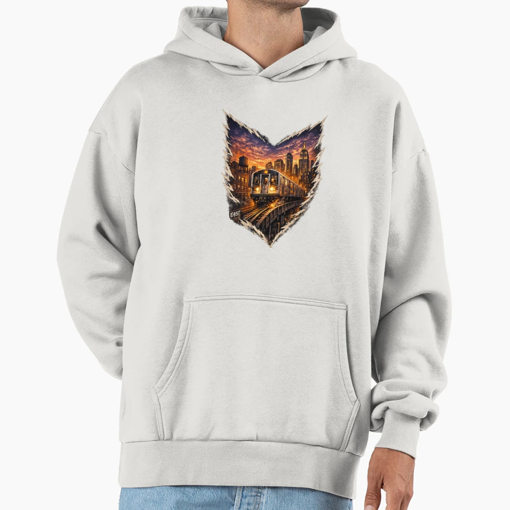 Elevated Trains 02 Hoodie - Aesthetic Graphic for Adults - T-Shirt, Sweatshirt, Hoodie