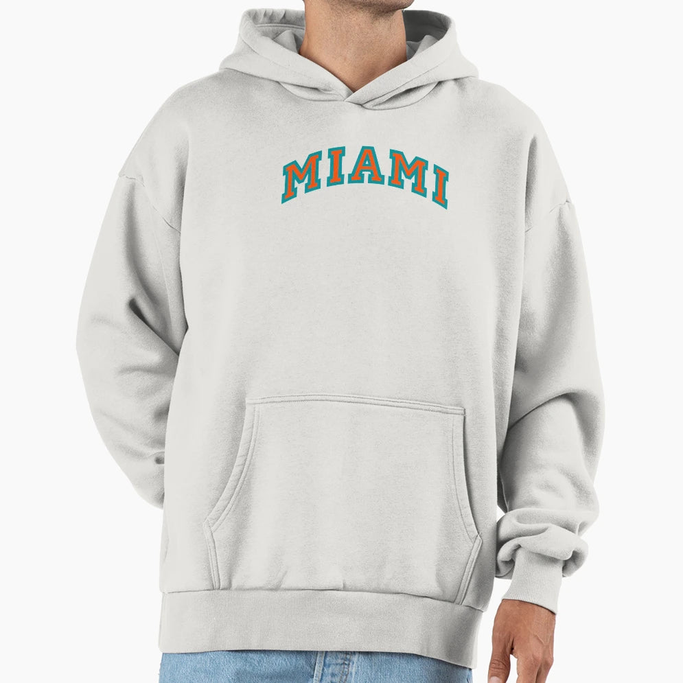 Miami Varsity Spellout Hoodie - Novelty Apparel Unisex - T-Shirt, Sweatshirt, Hoodie