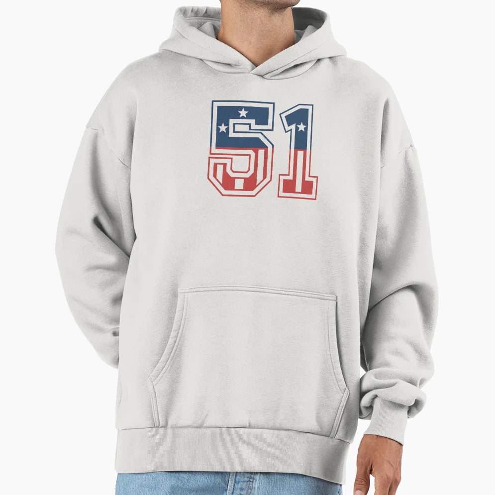 Number 51 Usa Hoodie - Minimalist Print for Adults - T-Shirt, Sweatshirt, Hoodie
