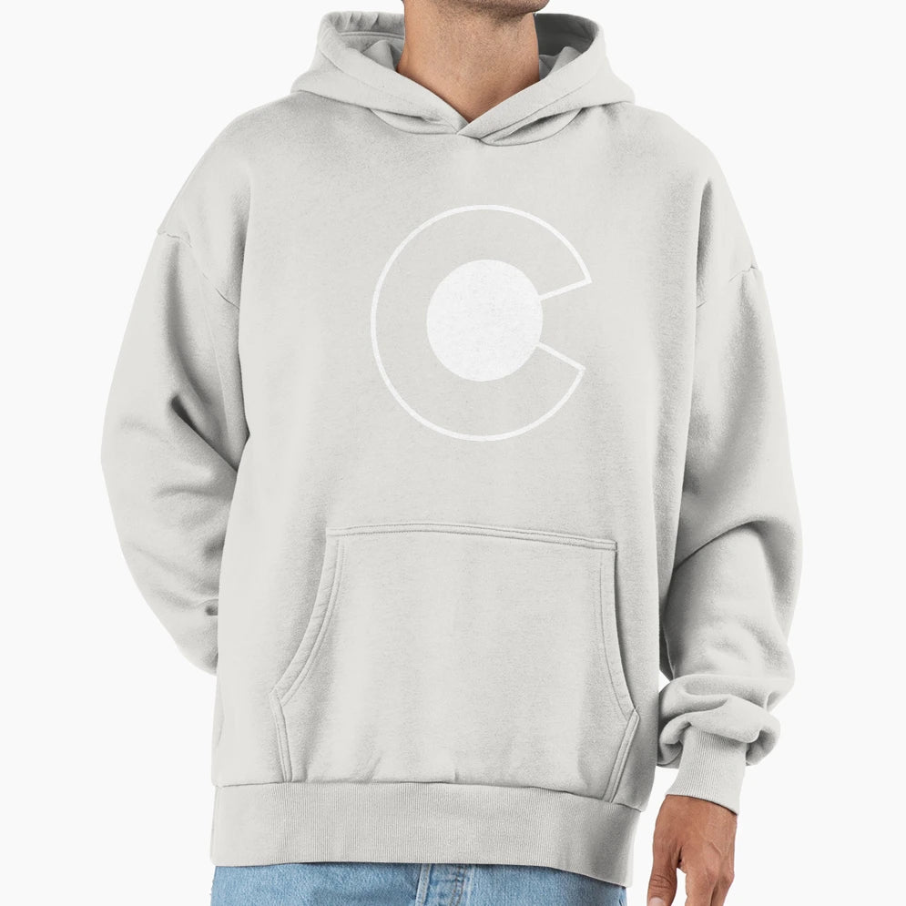 Threadrock White Colorado Logo Denver Hoodie - Novelty Apparel Unisex - T-Shirt, Sweatshirt, Hoodie