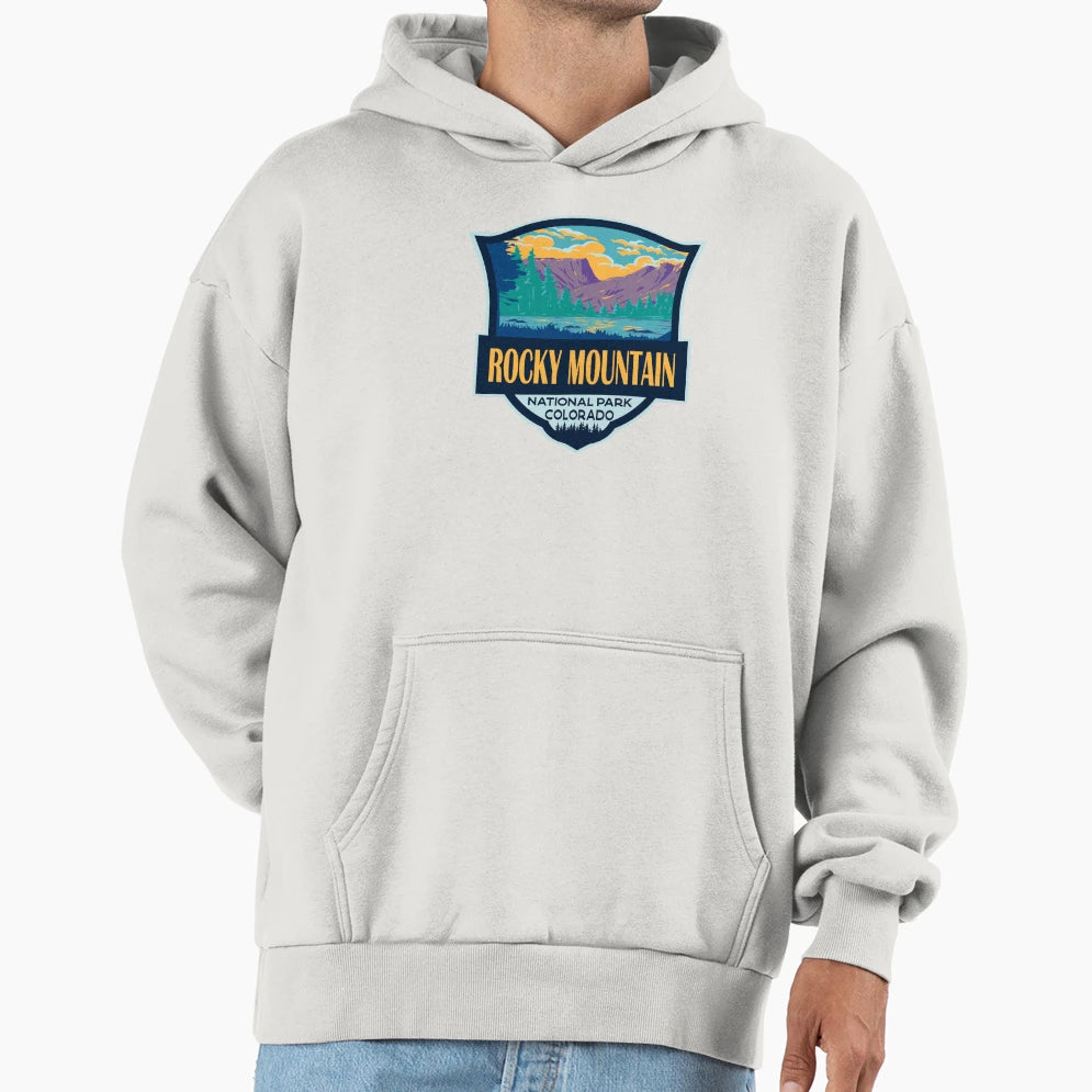Rocky Mountain National Park Illustration Hoodie - Streetwear Style Unisex - T-Shirt, Sweatshirt, Hoodie