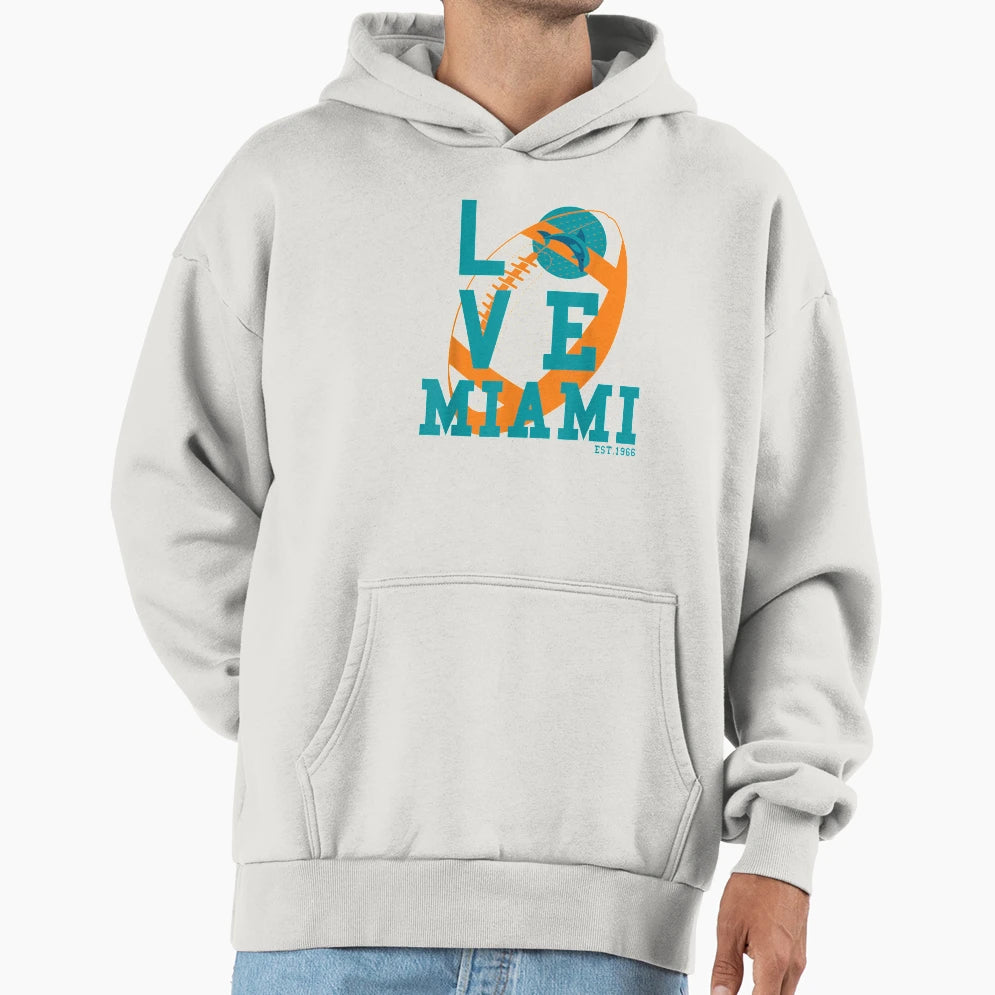 Love Miami Sports Team Est 1966 Hoodie - Trendy Graphic for Adults - T-Shirt, Sweatshirt, Hoodie