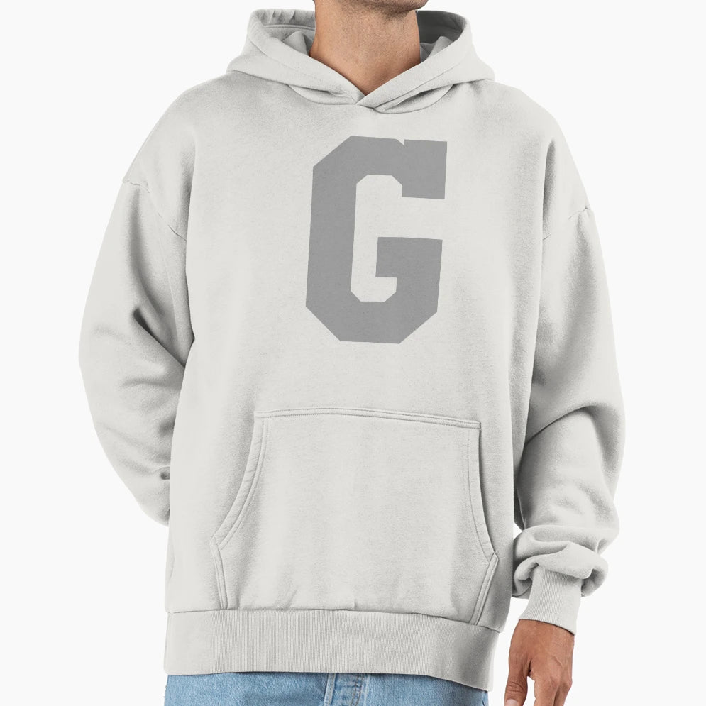 Alphabet Silver G Sports Letter G Hoodie - Unique Graphic for Adults - T-Shirt, Sweatshirt, Hoodie