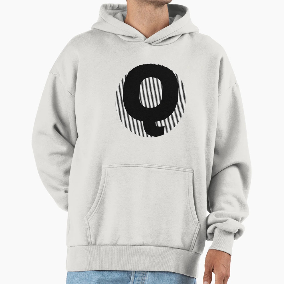 Letter Black Q Hoodie - Aesthetic Graphic for Adults - T-Shirt, Sweatshirt, Hoodie