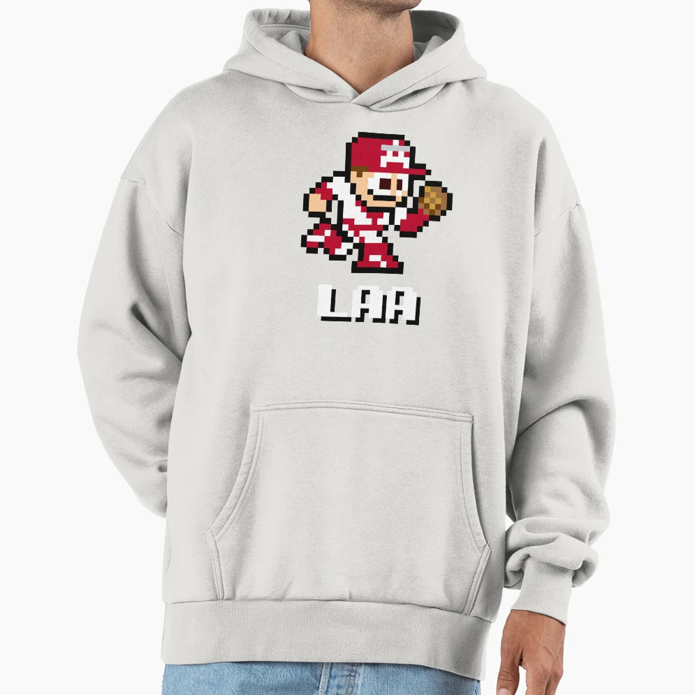 Los Angeles 8 Bit Player Initials Hoodie - Aesthetic Graphic Unisex - T-Shirt, Sweatshirt, Hoodie