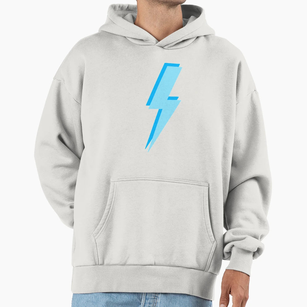 Preppy Blue Lightning Bold Hoodie - Fun Novelty Design for Adults - T-Shirt, Sweatshirt, Hoodie
