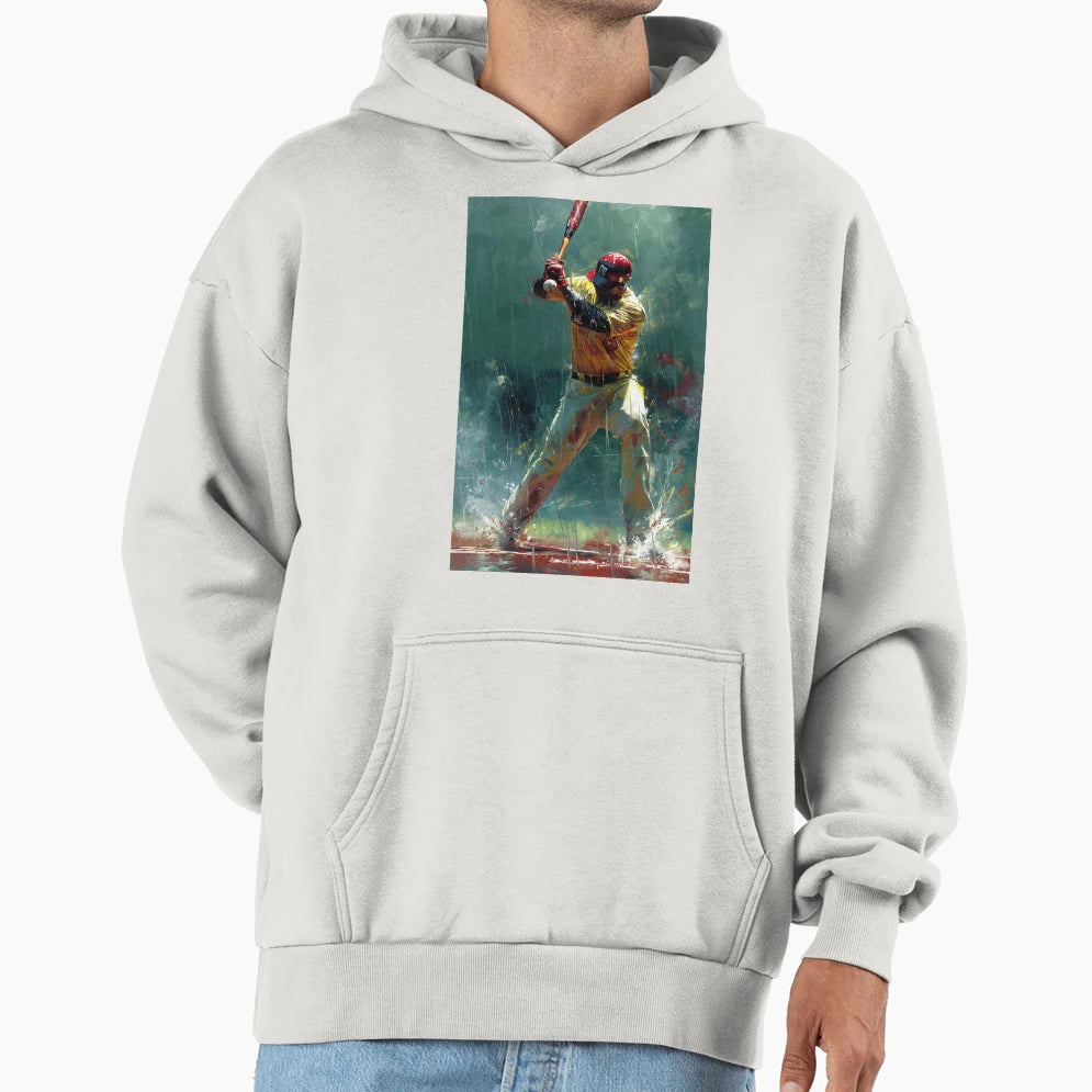 Baseball Player Art Hoodie - Graphic Print for Adults - T-Shirt, Sweatshirt, Hoodie