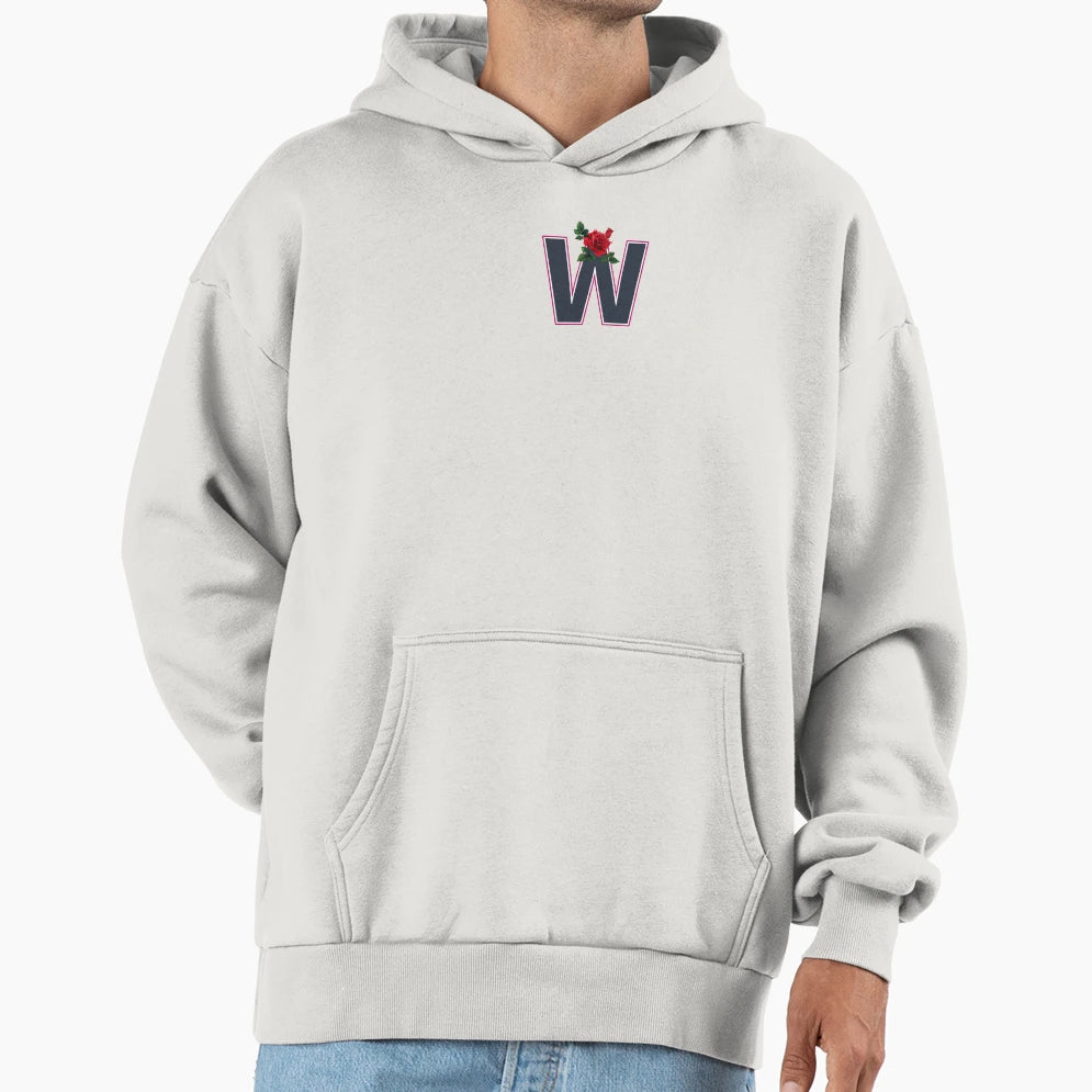 Rose Initial W Letter Romantic Gift Hoodie - Aesthetic Graphic Unisex - T-Shirt, Sweatshirt, Hoodie
