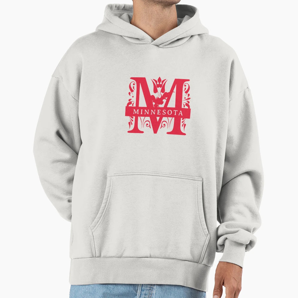 Minnesota State Split Letter Monogram Hoodie - Custom Art Print Men Women - T-Shirt, Sweatshirt, Hoodie