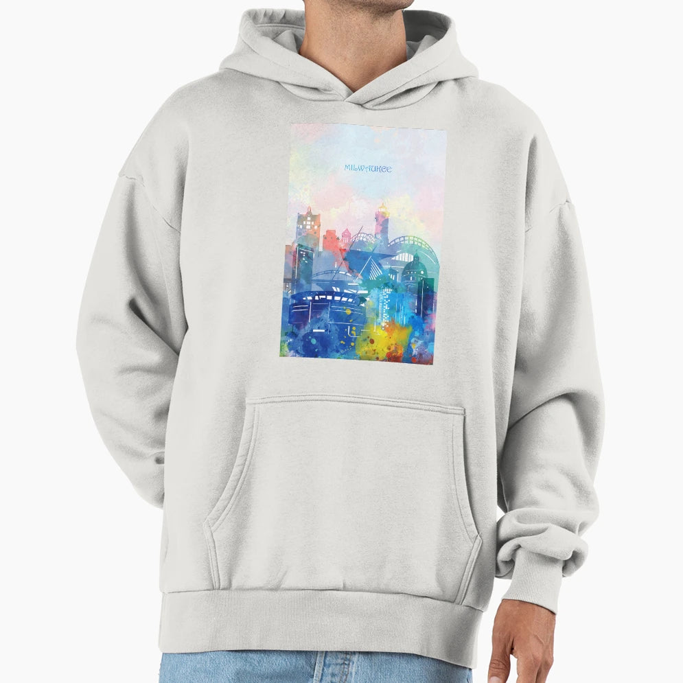 Milwaukee Skyline Hoodie - Fun Novelty Design Unisex - T-Shirt, Sweatshirt, Hoodie