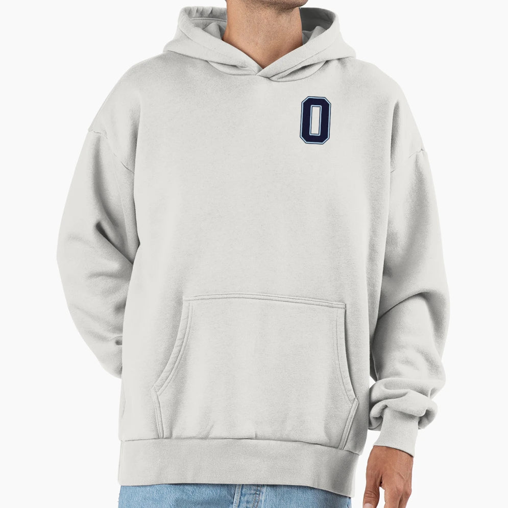 Navy Blue Letter O Initial Monogram Hoodie - Unique Graphic Unisex - T-Shirt, Sweatshirt, Hoodie