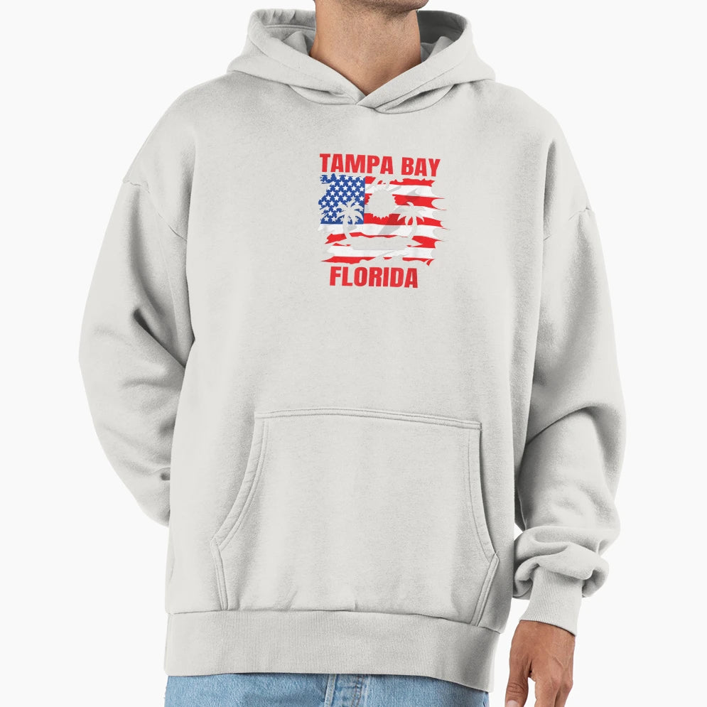 Tampa Bay American Flag Gift T-Shirt - Fun Novelty Design Men Women - T-Shirt, Sweatshirt, Hoodie