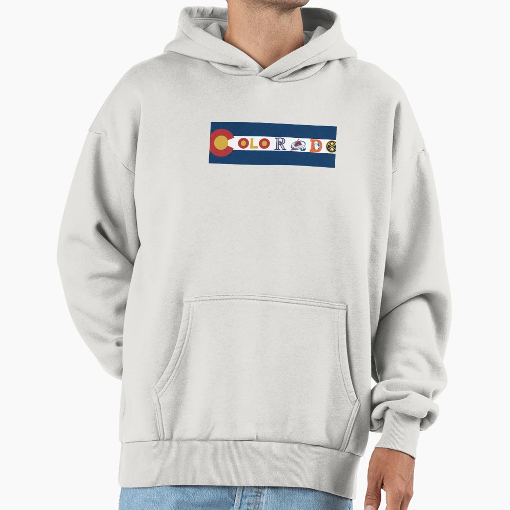 Colorado Flag Sports Hoodie - Aesthetic Graphic Men Women - T-Shirt, Sweatshirt, Hoodie