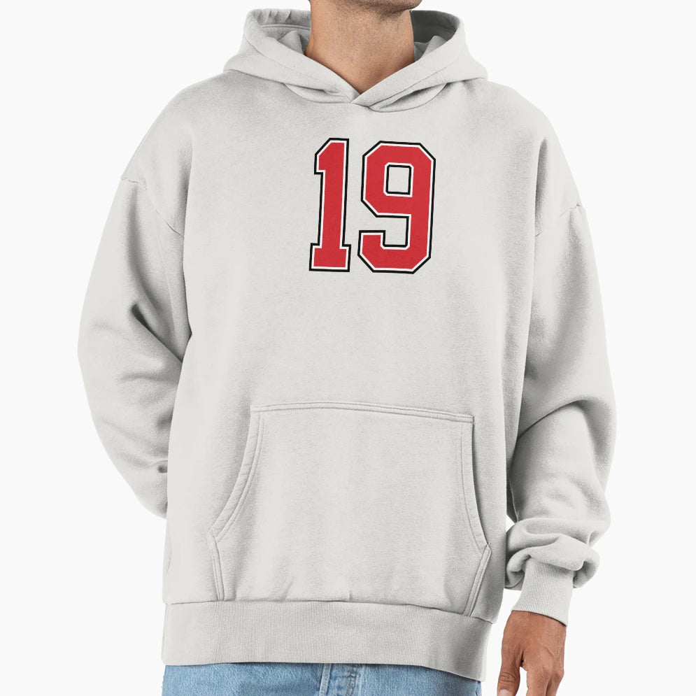 Sports Number 19 Red Black Color Lucky Hoodie - Unique Graphic Unisex - T-Shirt, Sweatshirt, Hoodie