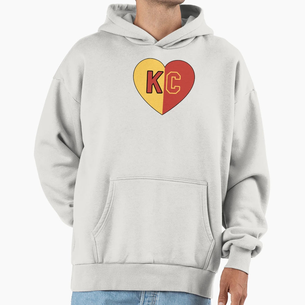 I Love Kansas City Kc Heart Hoodie - Trendy Graphic for Adults - T-Shirt, Sweatshirt, Hoodie