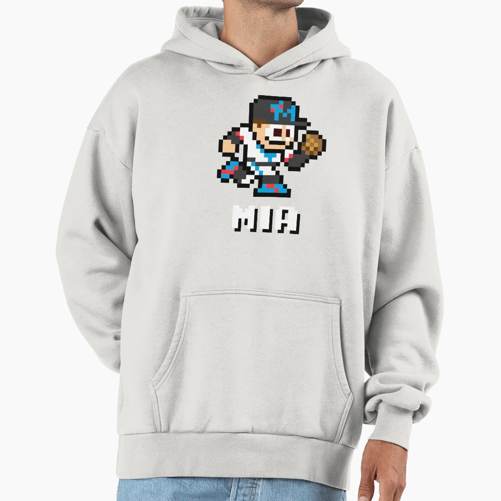 Miami 8 Bit Player Initials Hoodie - Aesthetic Graphic Men Women - T-Shirt, Sweatshirt, Hoodie