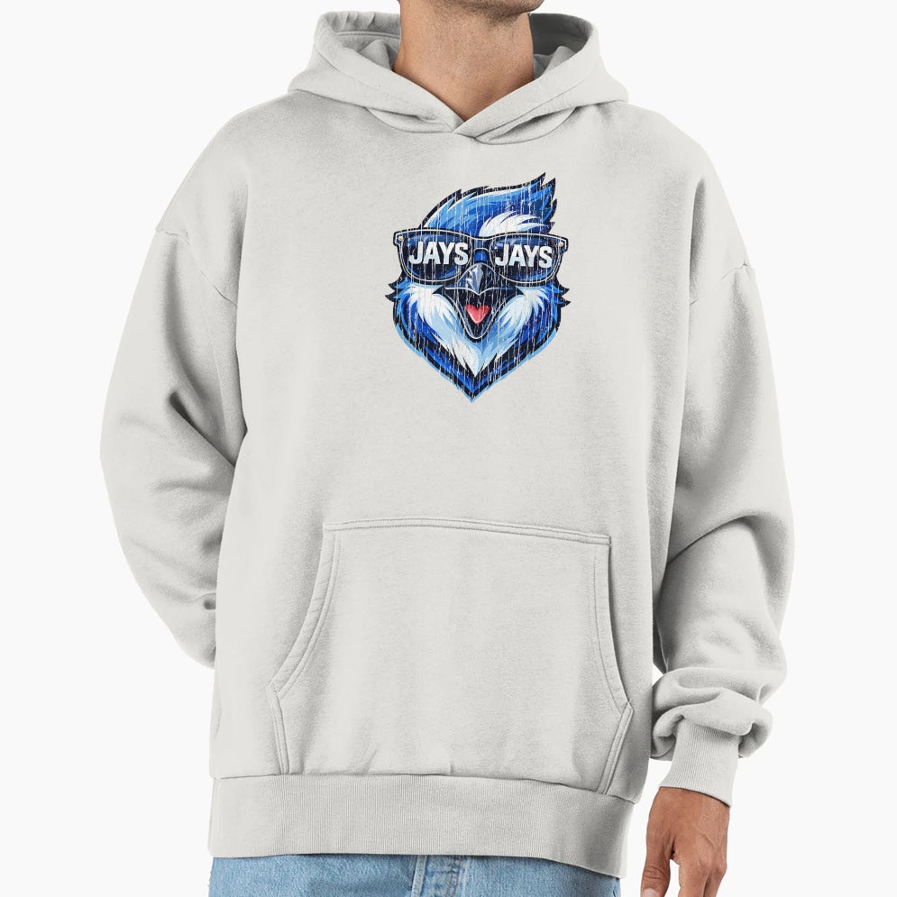 Blue Jay Bird Wearing Sunglasses Jays Hoodie - Novelty Apparel Men Women - T-Shirt, Sweatshirt, Hoodie