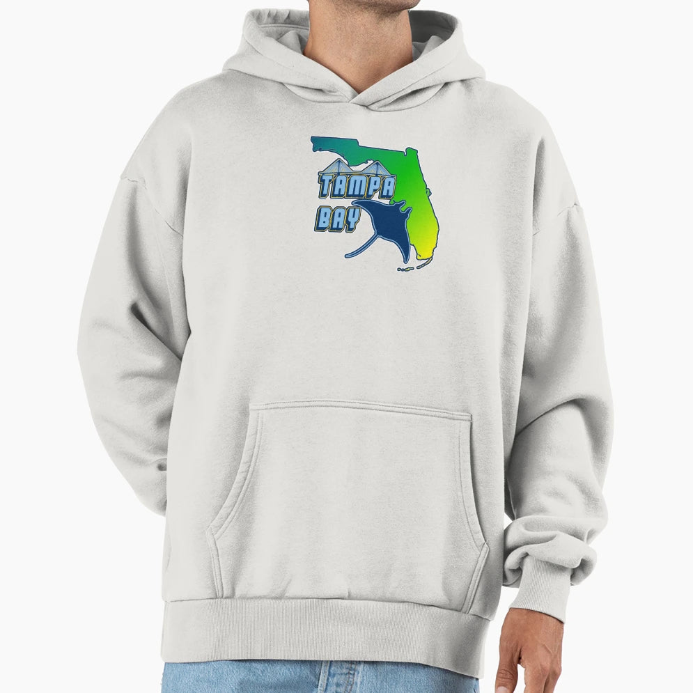 Tampa Bay Sting Ray Bridge Logo Hoodie - Novelty Apparel for Adults - T-Shirt, Sweatshirt, Hoodie