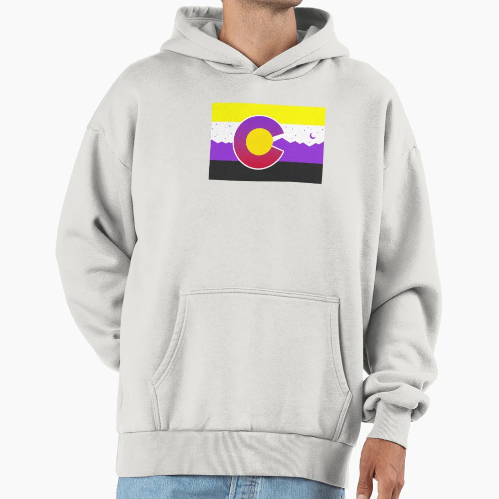 Colorado Nonbinary Pride Flag Denver Hoodie - Trendy Graphic Men Women - T-Shirt, Sweatshirt, Hoodie