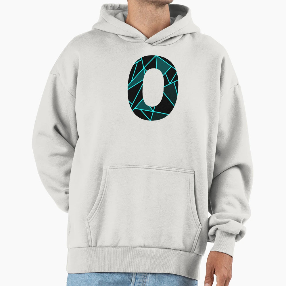 Monogram O Neon Blue Abstract Lines Hoodie - Graphic Print Unisex - T-Shirt, Sweatshirt, Hoodie